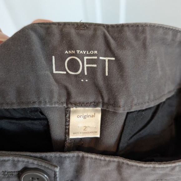 Ann Taylor Loft Womens Pants Size 2 Trouser Chinos Dark Brown Neutral Soft EUC - Picture 6 of 6